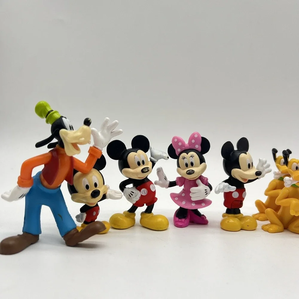 Disney Mickey Minnie‎ Pluto Goofy PVC Action Figure Cake Topper Toy Lot Of 10